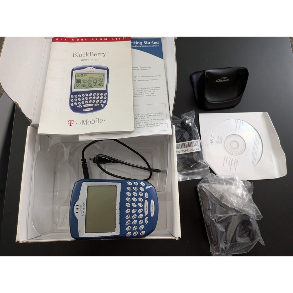 T-Mobile Blackberry 6230 Handheld Phone‎ + Box + Accessories Prop Phone Untested